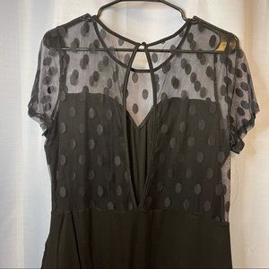 Shein | Black Polka Dot Mesh Bodysuit 2X new